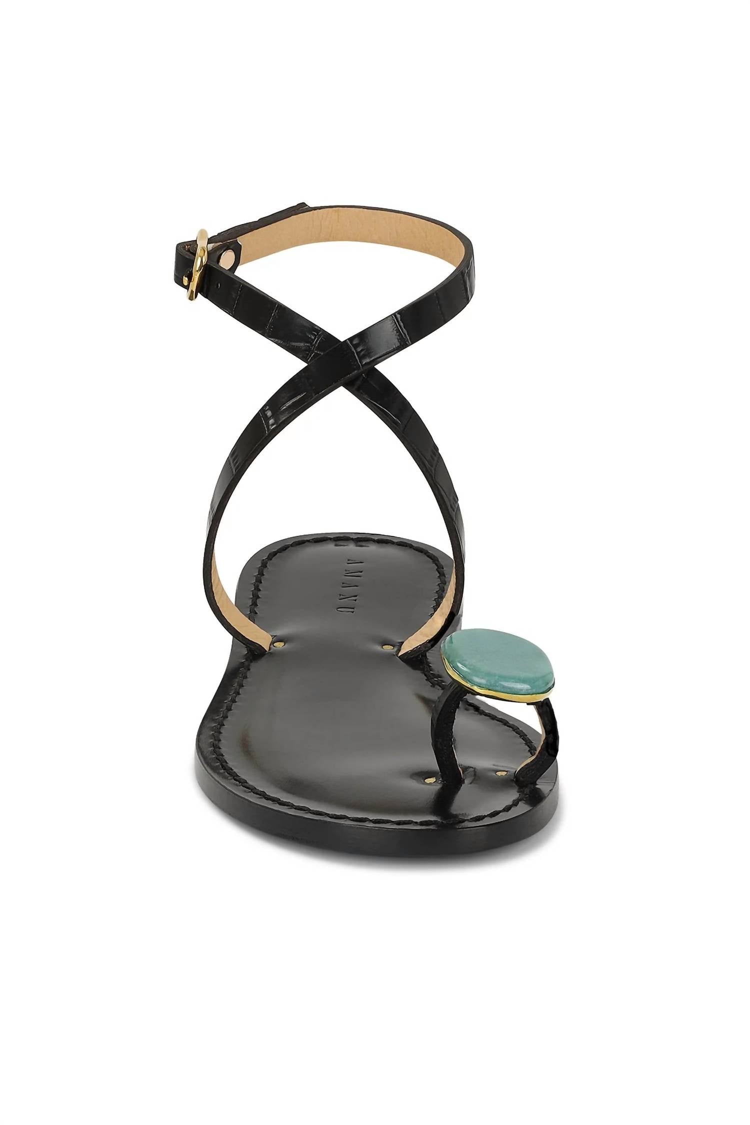 Amanu - Women's Kibera Embellished Leather Sandals
