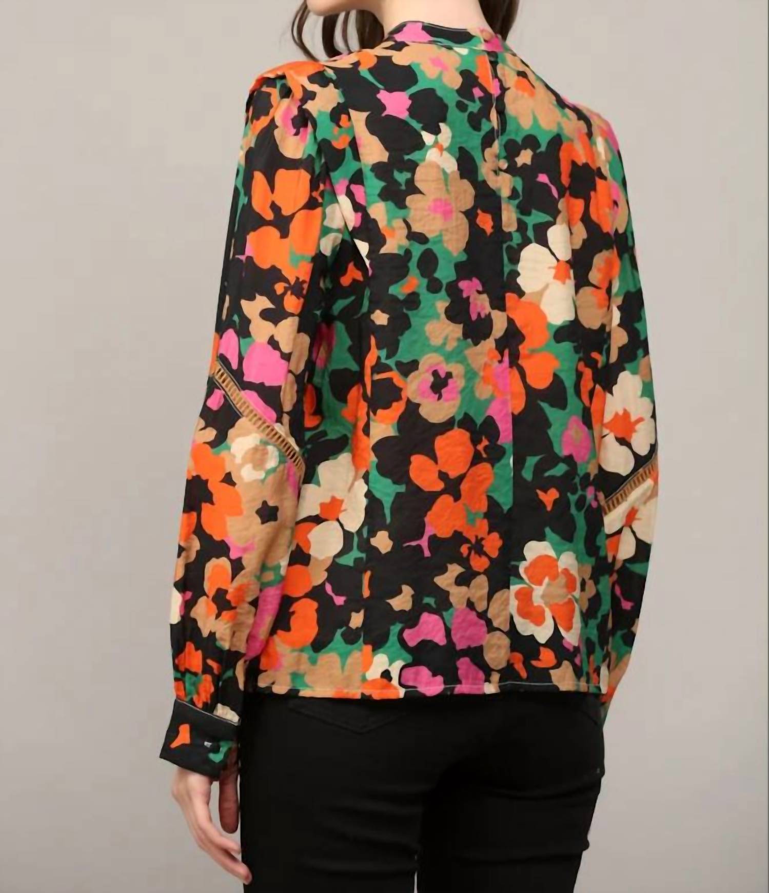 Fate - Marigold Tucked Lace Insert Blouse