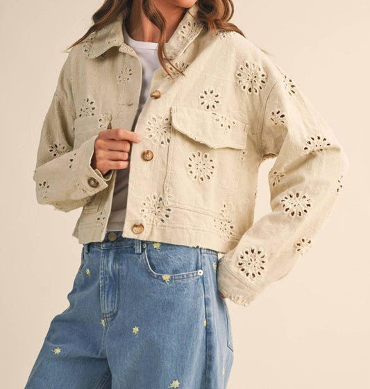 Klesis - Eyelet Twill Cropped Trucker Jacket