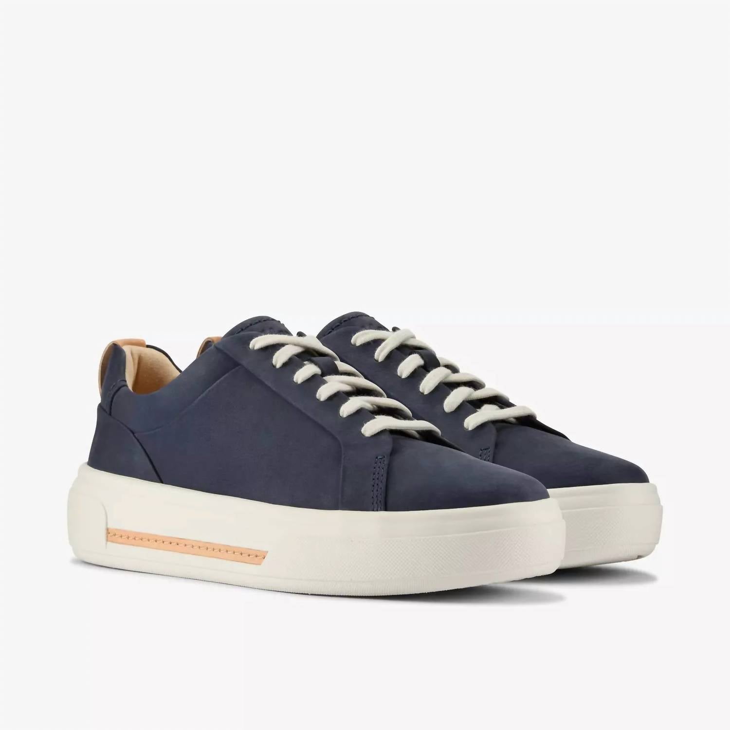 Clarks Women's Hollyhock Walk Shoe in navy nubuck - women's sneaker