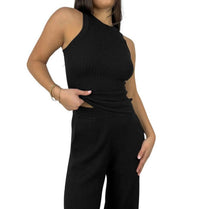 We Wore What - High Neck Cable Knit Tank Top