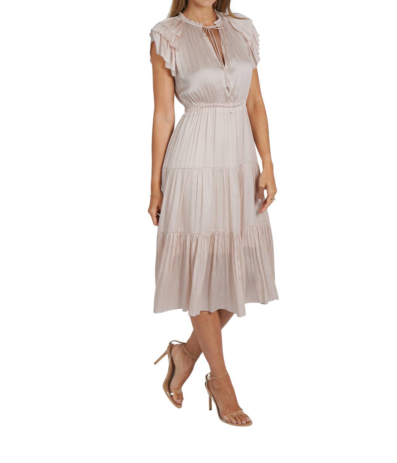 Love Token - Pamela Ruffle Trim Midi Dress