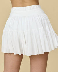 PAPERMOON Squad Goals Mini Skort in white - women's shorts - alternate view
