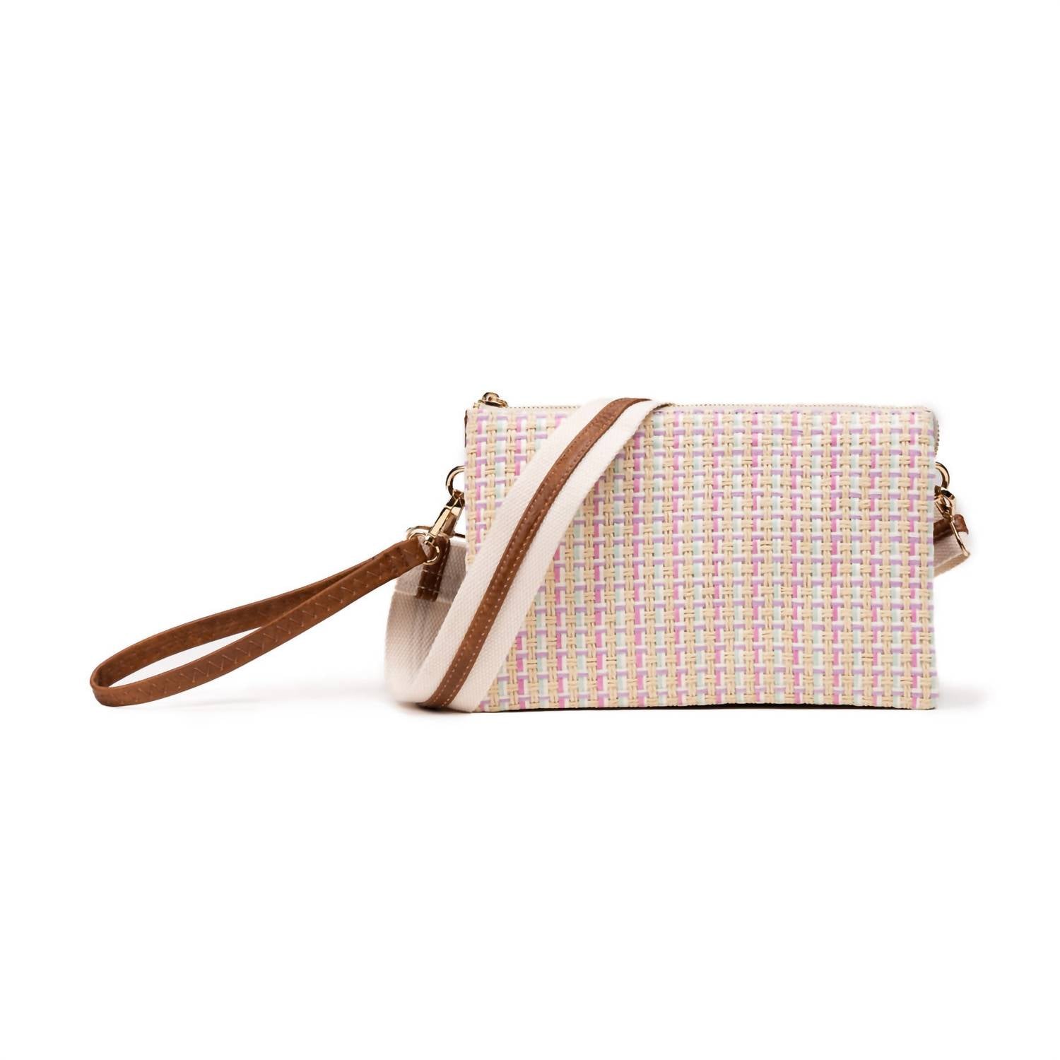 Jen & Co. Women's Izzy Woven Crossbody Bag in multi lavender - women's bag