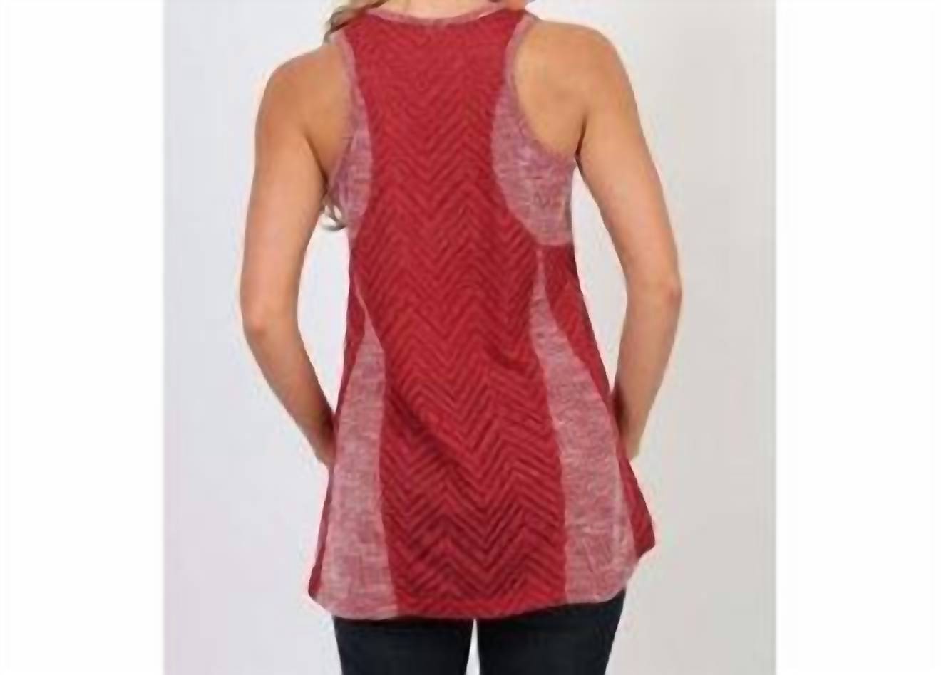 Adiktd Knit Sweater Tank in red - women's tank top - detail view
