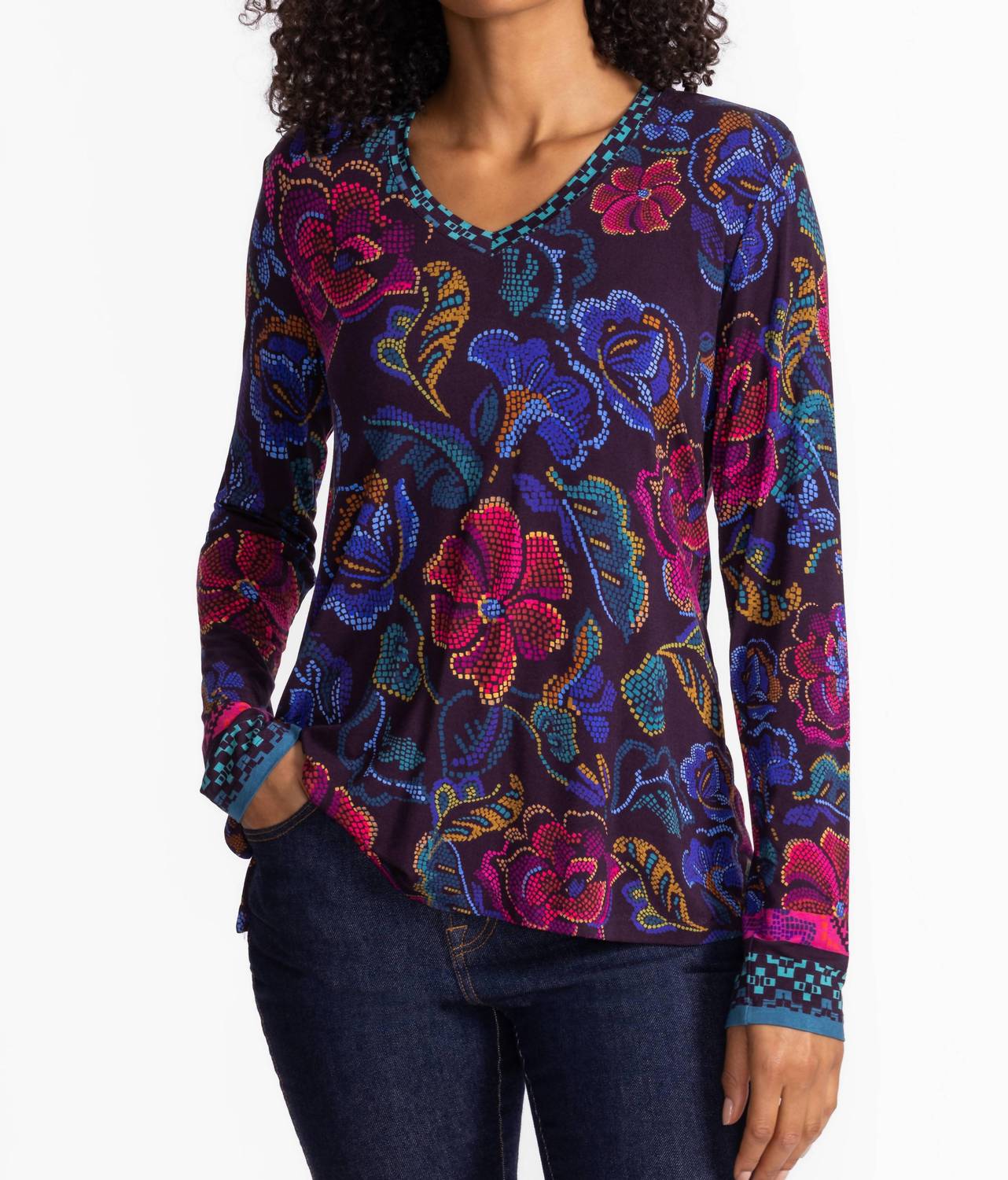 Johnny Was - Janie Favorite Long Sleeve V-neck Tee