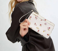 Coach - Double Zip Wallet With Heart Print Canvas