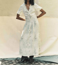BAUM UND PFERDGARTEN Abelline Maxi Dress in distorted green flower - women's dress - alternate view