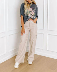 Entro - Jamilet Faux Leather Cargo Pants