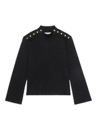 Nation LTD Neda Long Sleeve Top in jet black - women's long sleeve top - alternate view