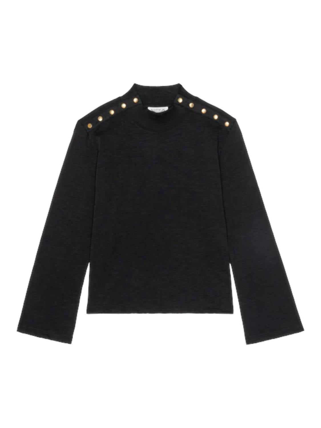 Nation LTD Neda Long Sleeve Top in jet black - women's long sleeve top - alternate view