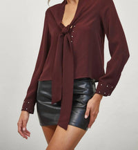 Edit By Nine - Tie Neck Woven Blouse