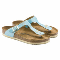 BIRKENSTOCK Women's Gizeh Leather Sandals in aqua - women's sandal - view 4