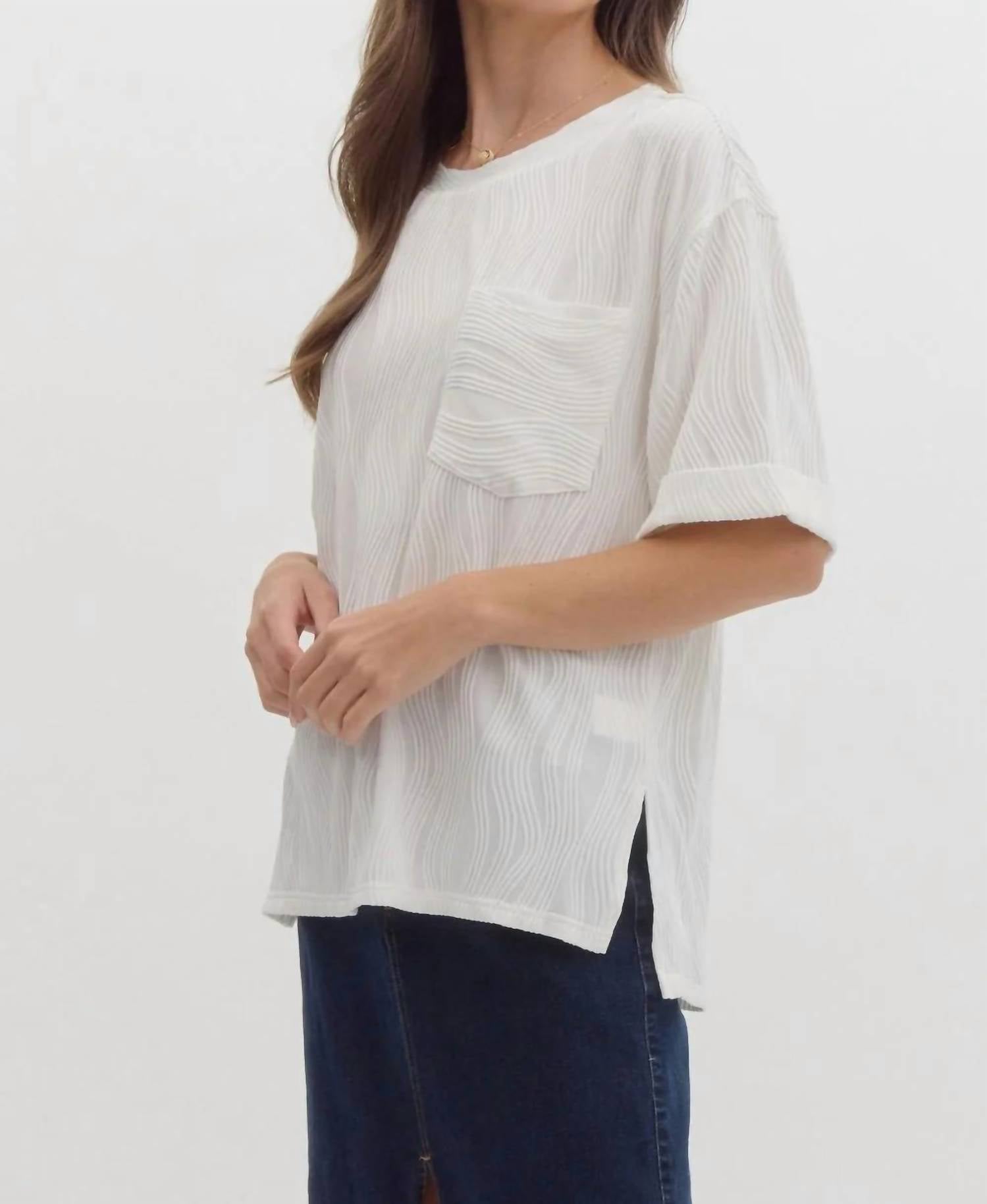 Entro - Wave Textured Short Sleeve Top