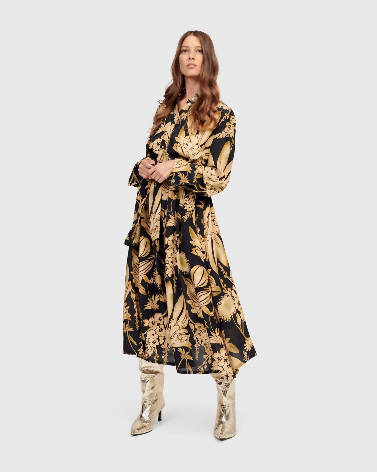 ALEMBIKA Shirley Shirt Dress in bouquet - women's dress - alternate view