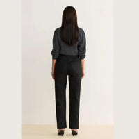 Warp + Weft Women's Ase Stretch Jean in coated noir - women's jeans - detail view
