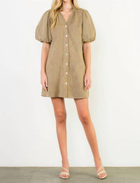 Thml - Puff Sleeve Striped Button Dress