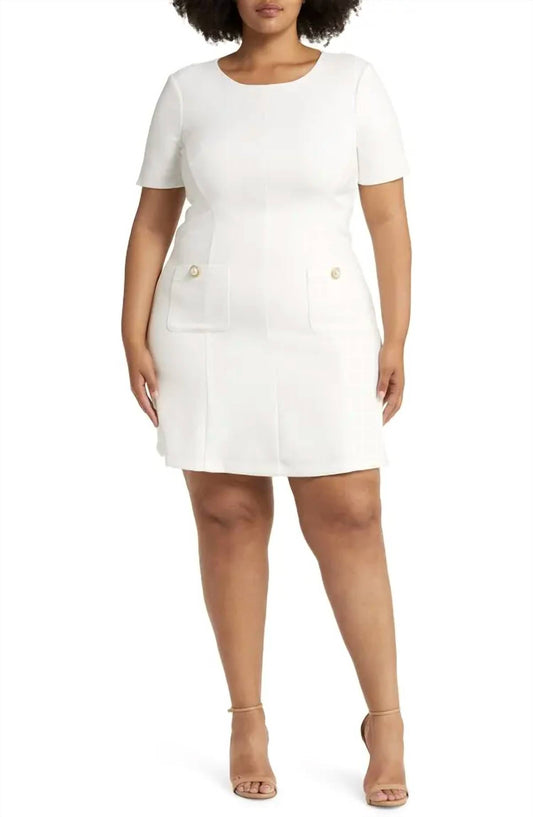 Eliza J - Pearl Button Shift Dress