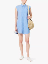 Sacai - Striped Poplin Sleeveless Dress