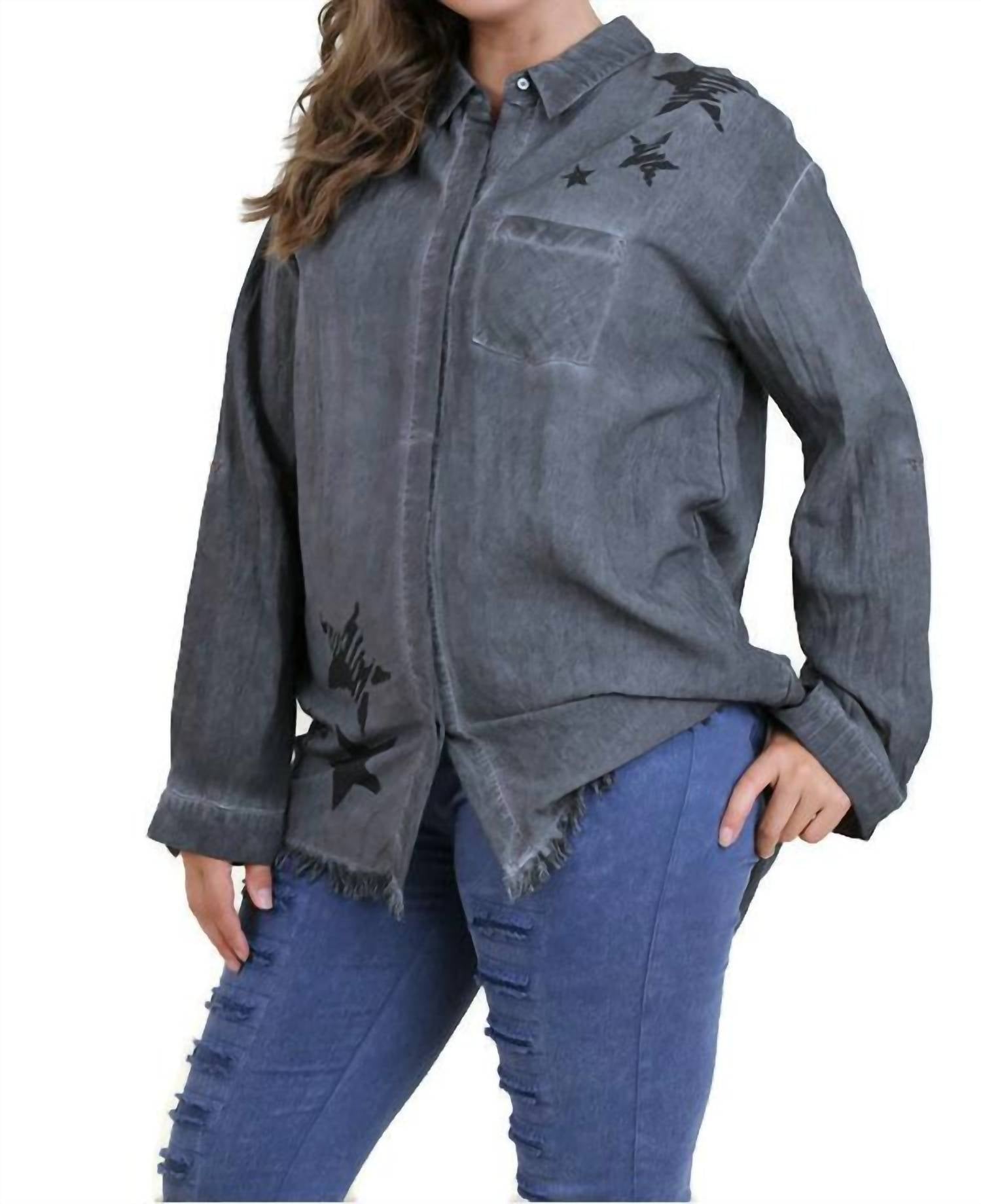 Umgee - Frayed Button Up Shirt