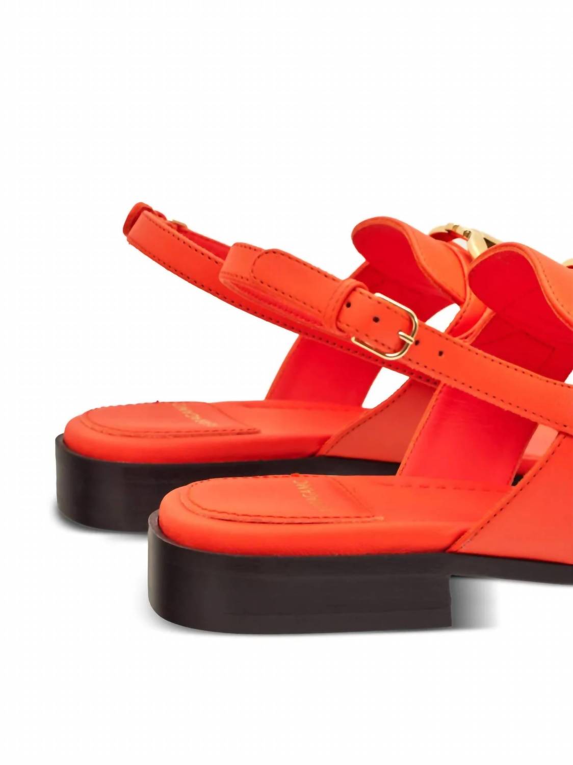Salvatore Ferragamo Women's Gancini Leather Flat Sandal in orange - women's sandal - alternate view
