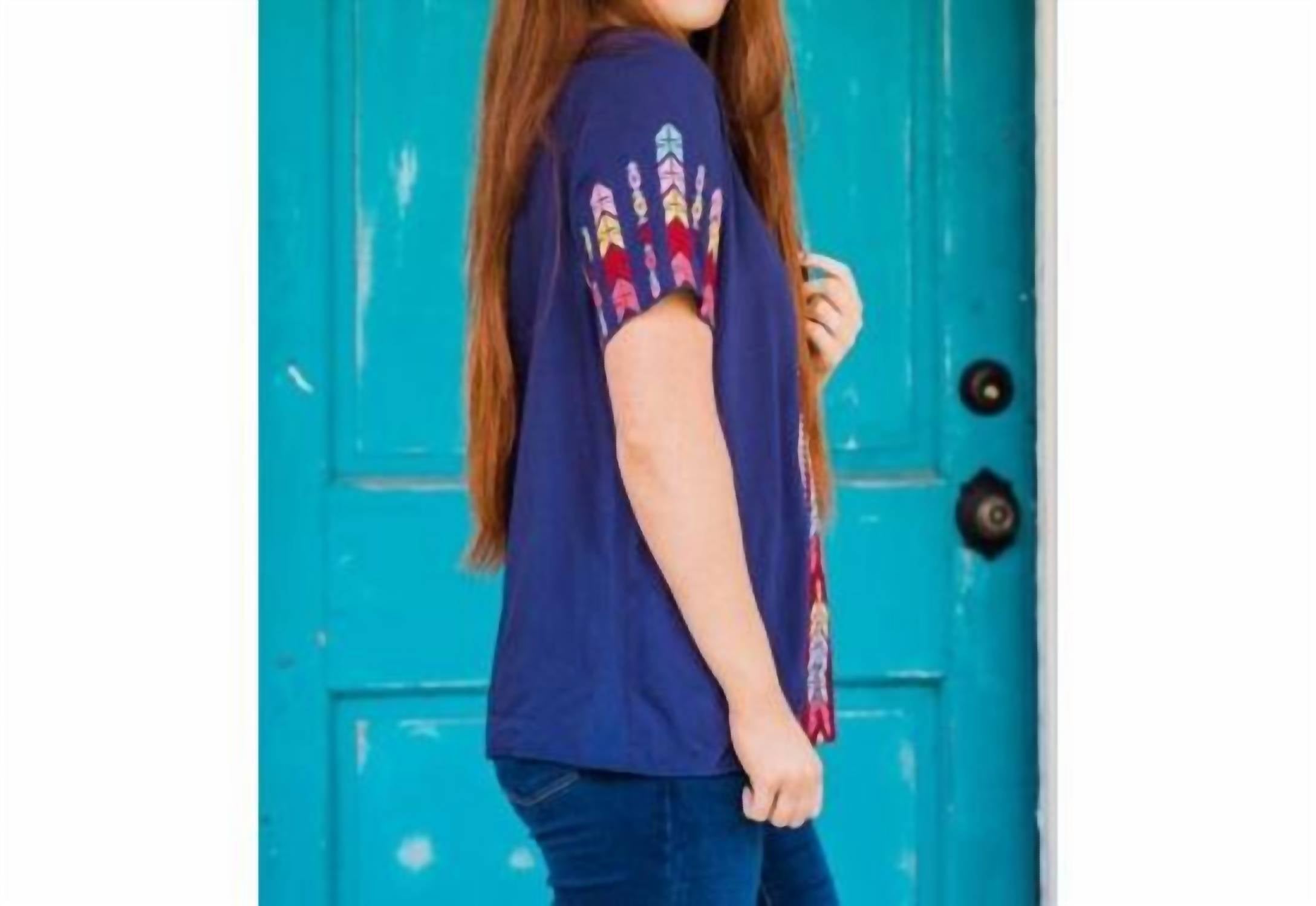 Layerz Clothing - Multi-color Embroidered Top