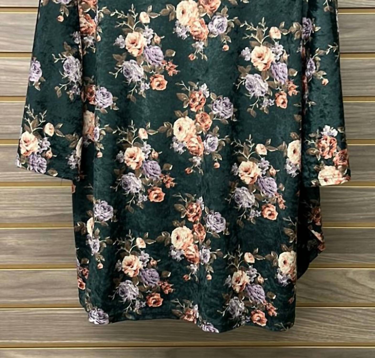 Peach Love - Women's Flare Sleeve Floral Cardigan