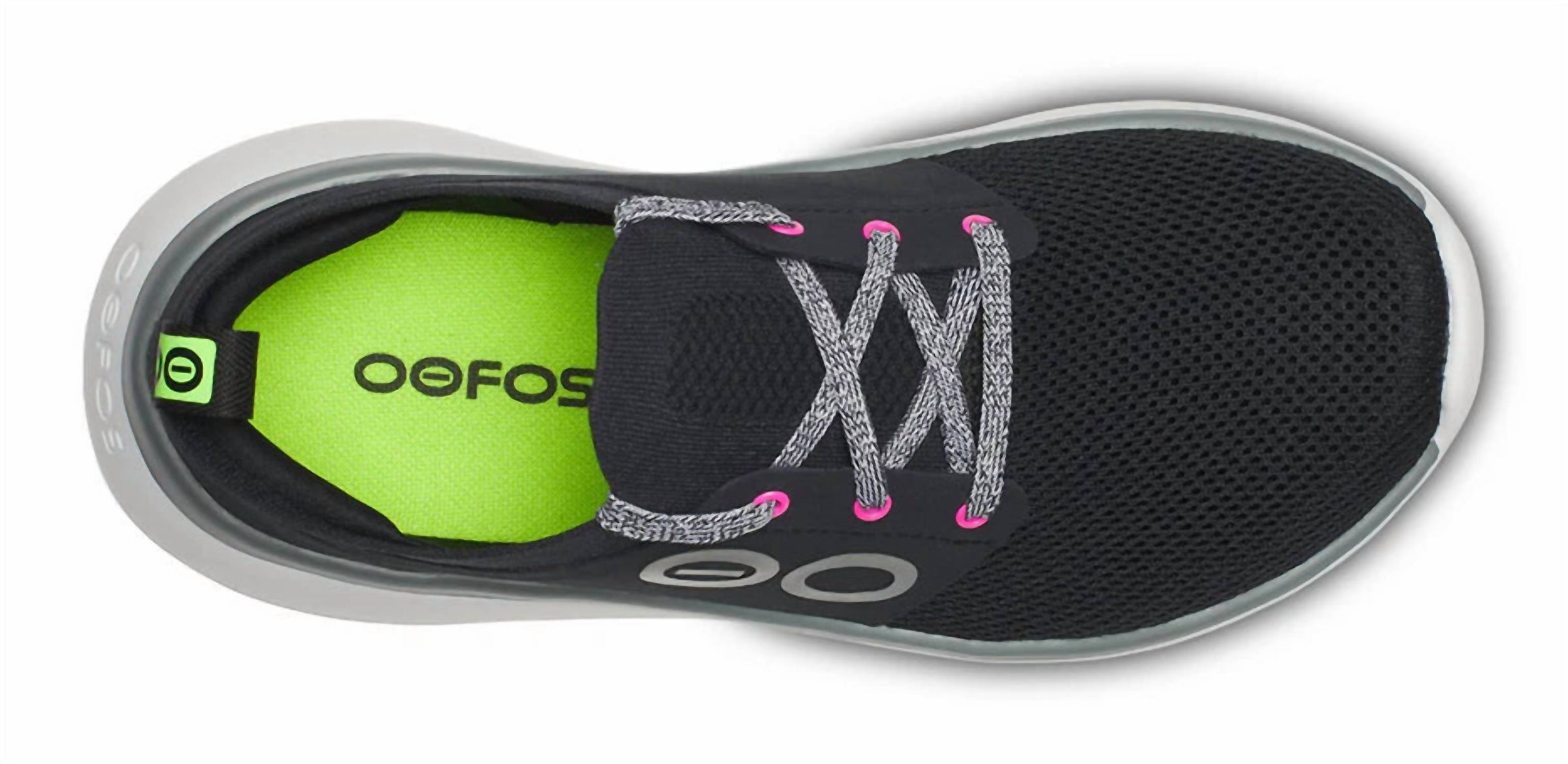 OOFOS Women's Oomy Stride Sneakers in black white - women's sneaker - alternate view