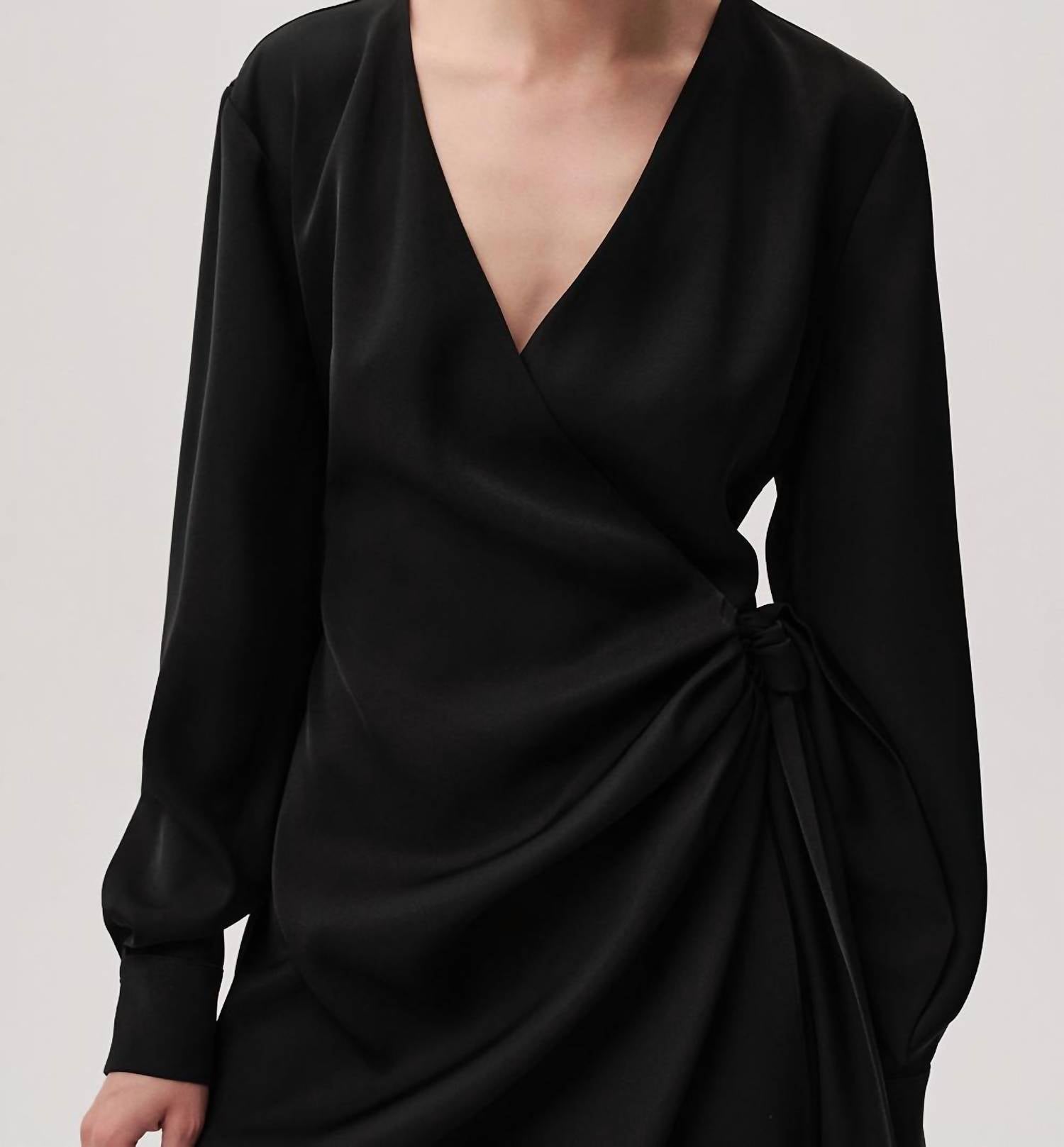EXQUISE Emerson Mini Dress in black - women's dress - alternate view