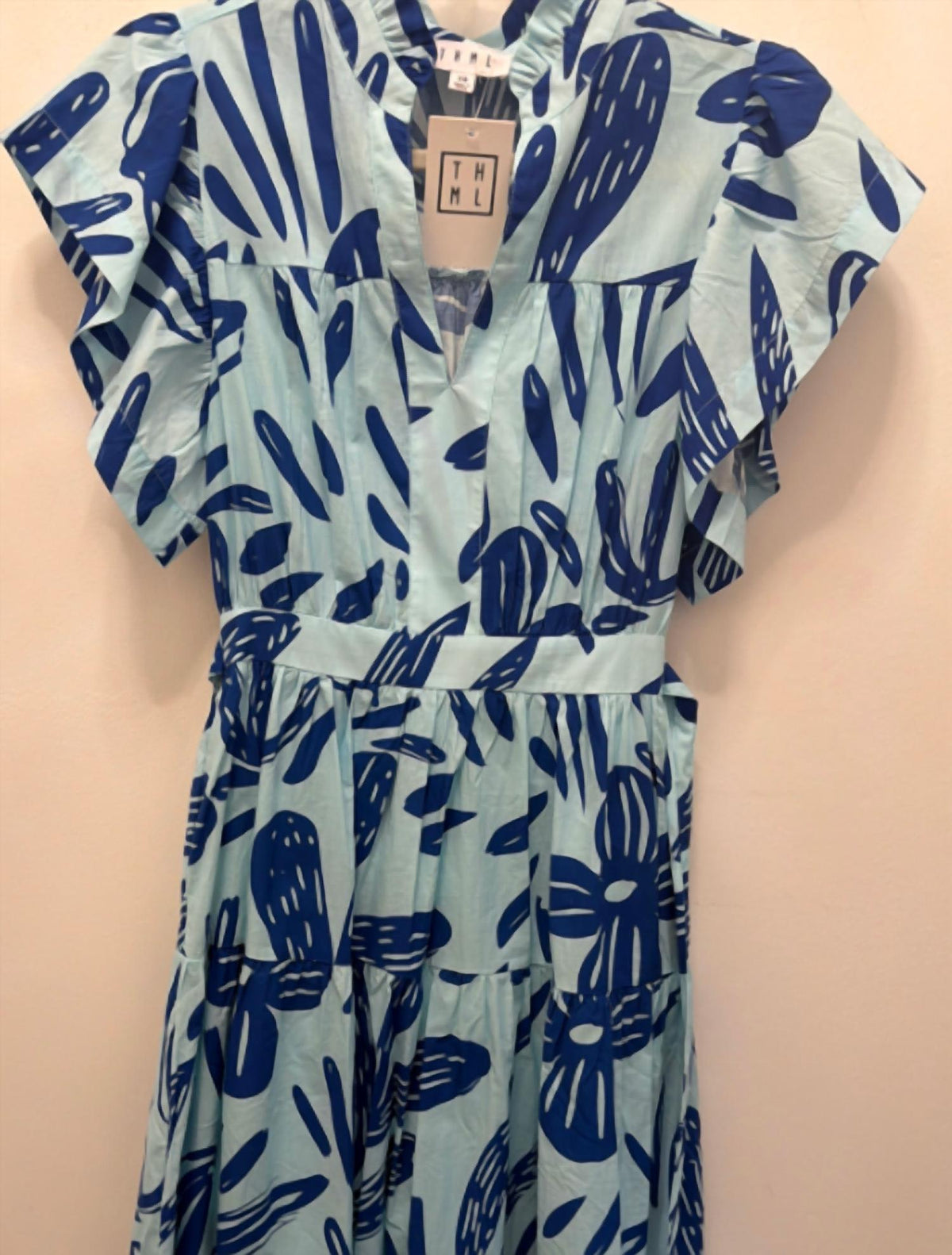 Thml - Women's Leaf Print Midi Dress