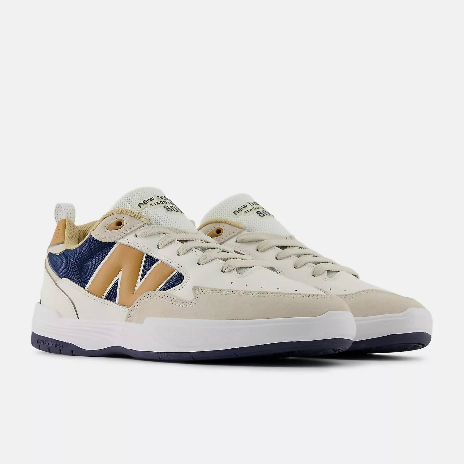 New Balance Men's Numeric Tiago Lemos 808 Lite Shoes in tan off white - men's sneaker - detail view