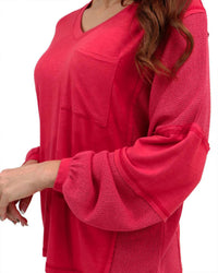 Grace And Lace - Dolman Boho V Neck Top