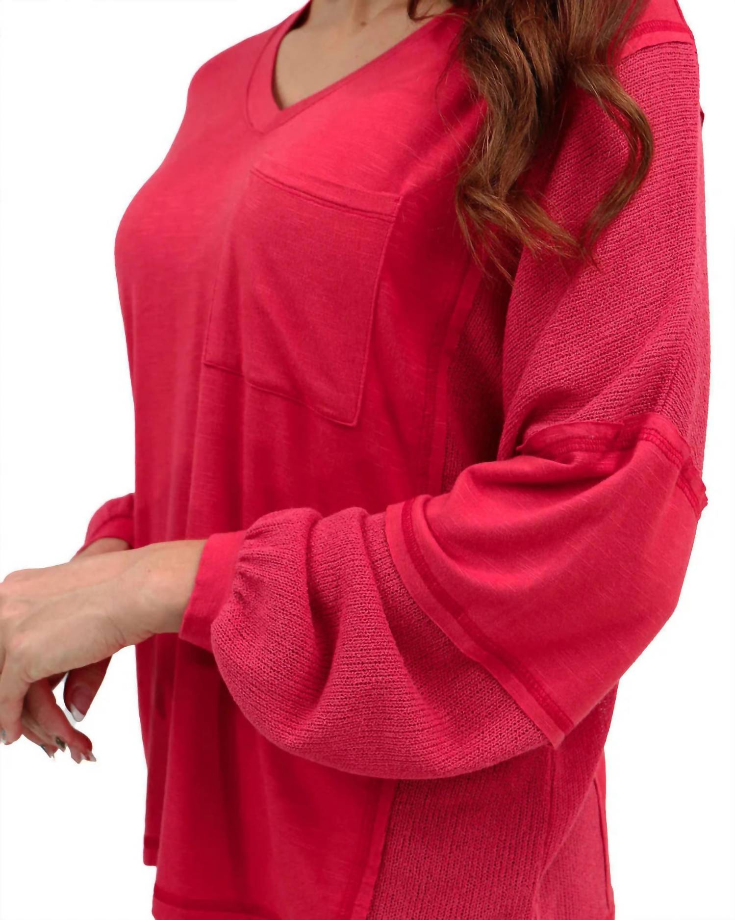 Grace And Lace - Dolman Boho V Neck Top