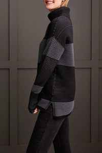 Tribal - Two Tone Ottoman Turtleneck Sweater