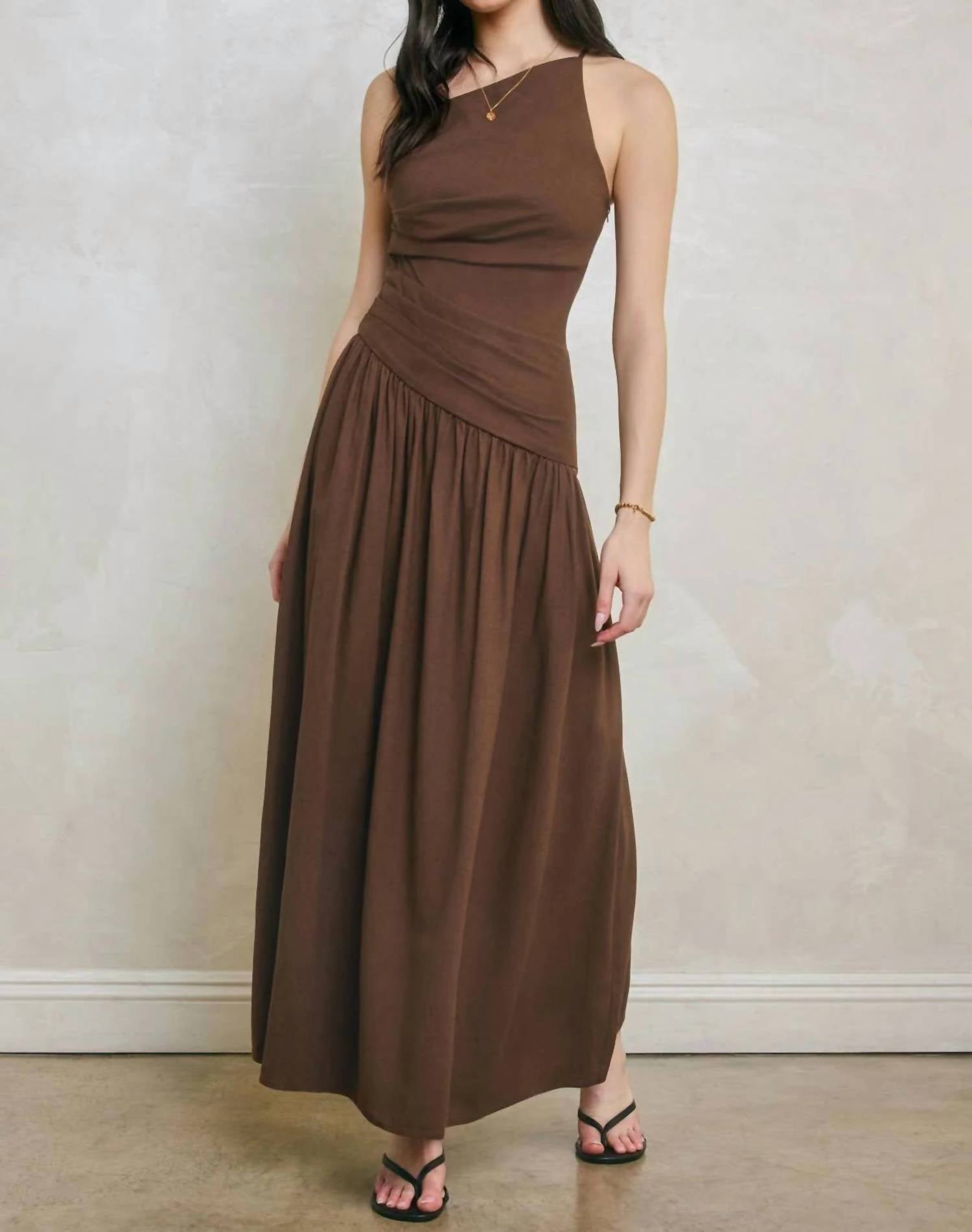Dress Forum - Toffee Drape Maxi Dress