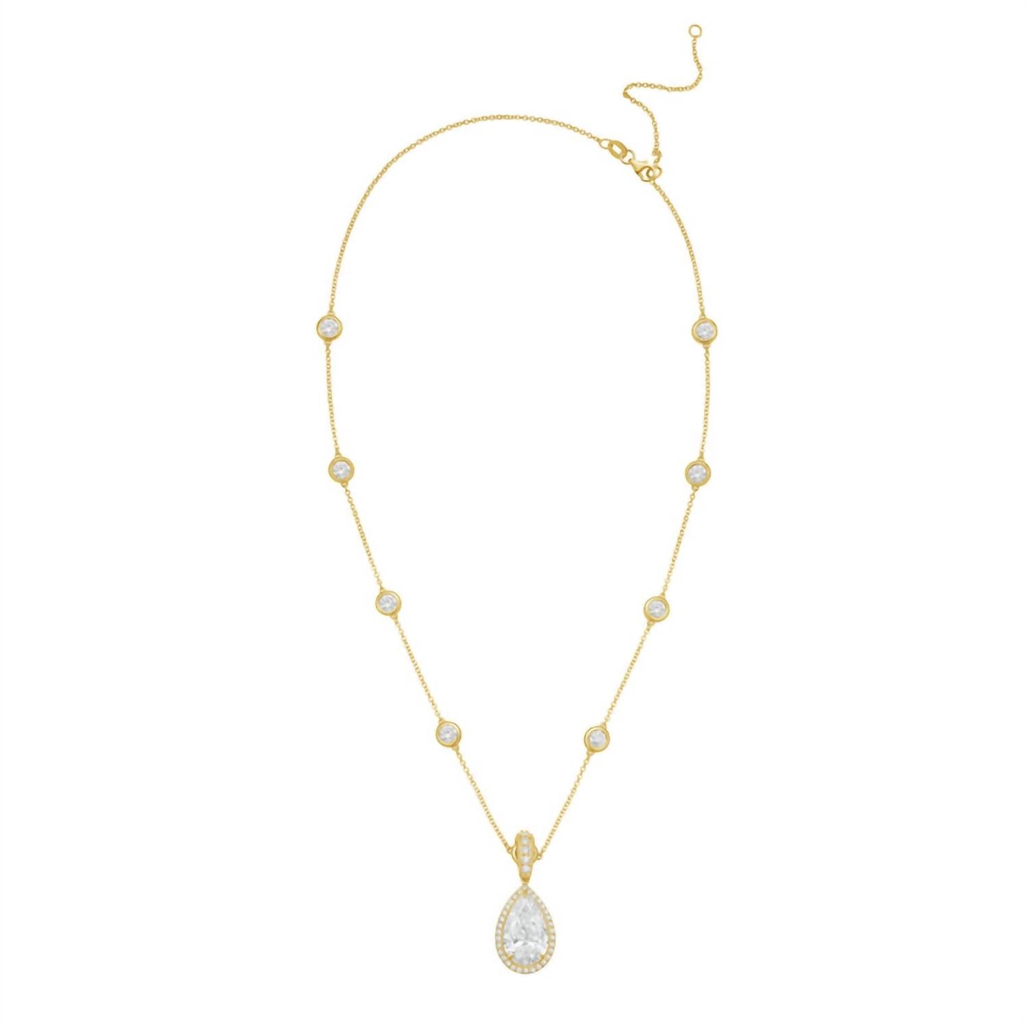 Diana M Jewels - Women's Pear & Round Lab-Grown Diamond Pendant Necklace (9.00 Ct) - Elegant Plus