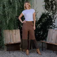 Young Threads - Bell Bottom Boho Pants With Crochet-sweater Fusion