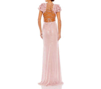 Mac Duggal - Sequined Cut Out Lace Back Gown