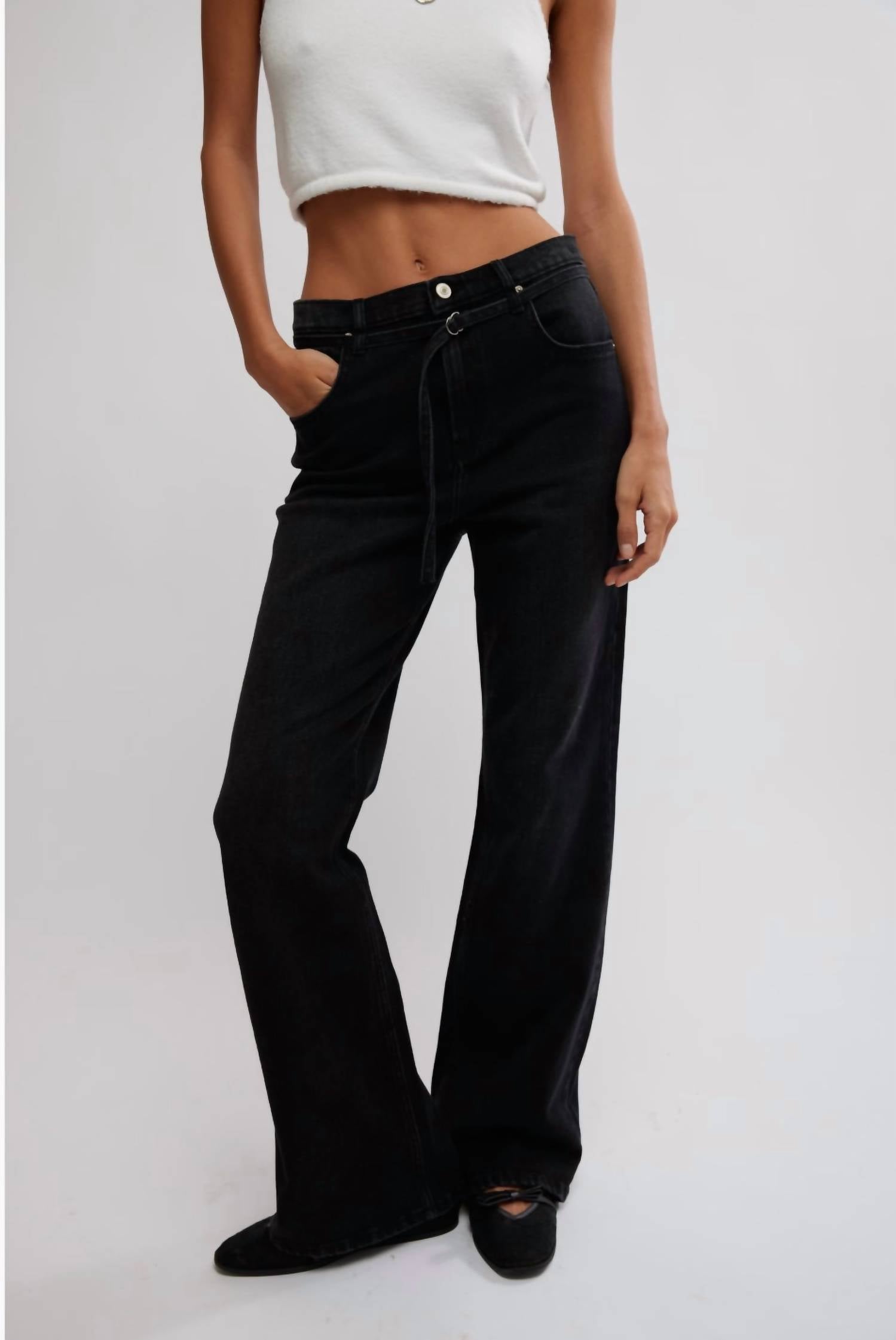 Free People Sabine Slim A Line Jean in smokeshow - women's jeans