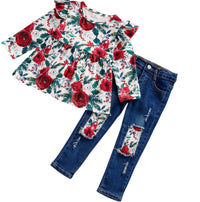 Okie + Lou - Girls Wintergreen Christmas Pant Set
