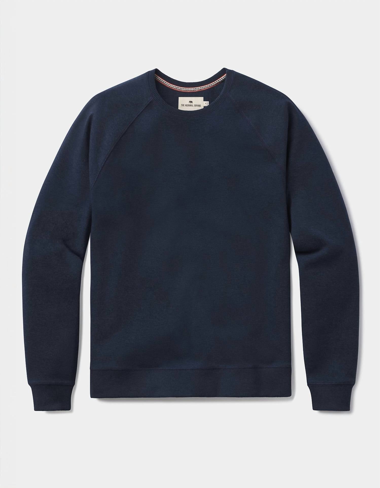 The Normal Brand Puremeso Everyday Crew Top in normal navy - men's long sleeve top - alternate view