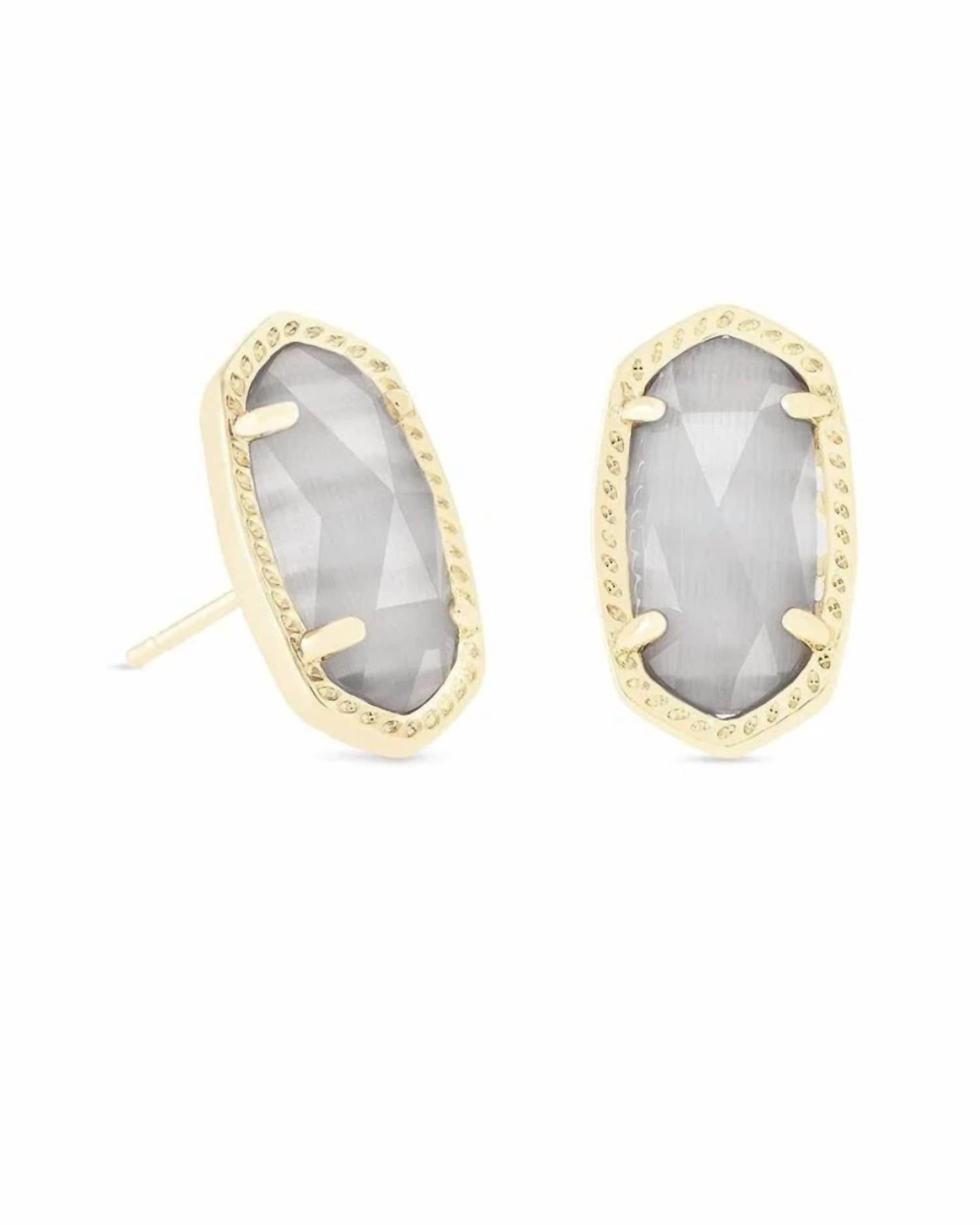 Kendra Scott Women's Ellie Earrings in gold slate cats eye - women's jewelry