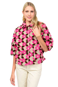 Ivy Jane Pop Flower Capelet in pink - women's jacket - alternate view