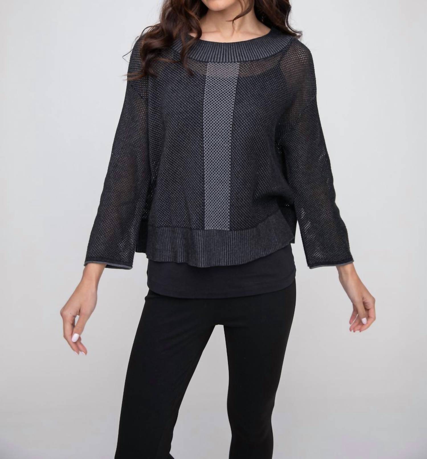 Liv By Habitat - Cropped Mesh Two-Tone Topper