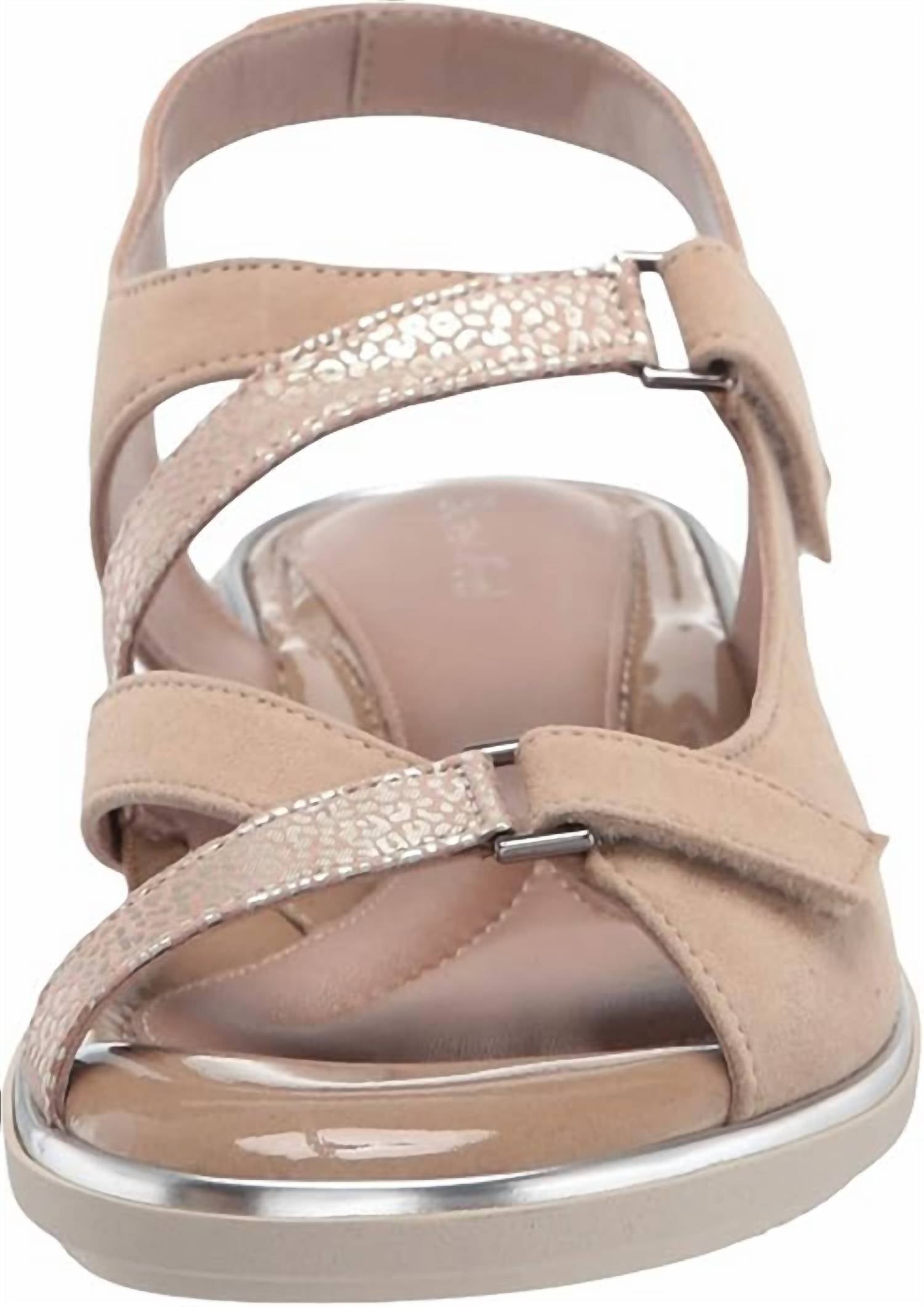 Beautifeel Women's Robin Sandals in oro leo satinato print suede - women's sandal - detail view