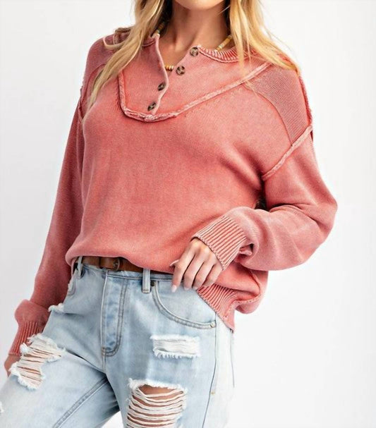 Easel - Amazing Memories Washed Out Knit Pullover