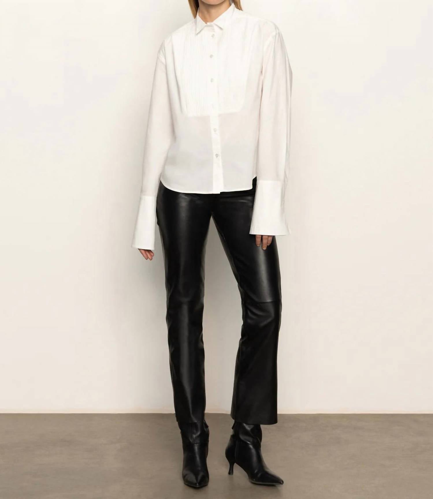 Sanctuary Women's New Era Tuxedo Shirt in white - women's long sleeve top - view 5