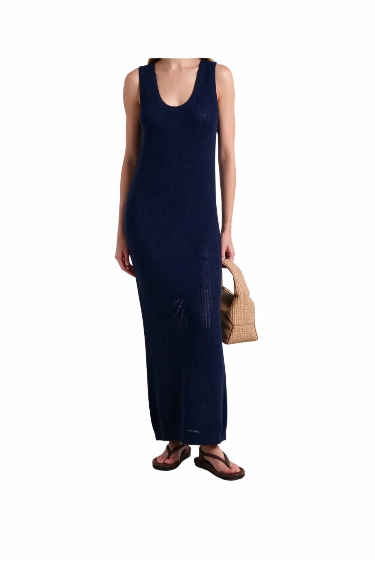 Brunello Cucinelli - Textured Open Knit Ankle Tank Dress