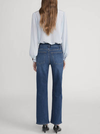 FRAME Mellow Slim Wide Leg Jeans in solace - women's jeans - detail view