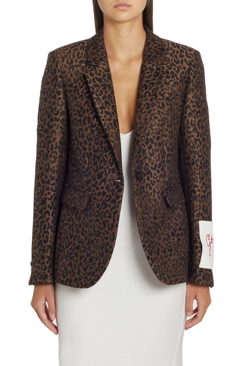 Golden Goose - dune leopard virgin wool blend blazer